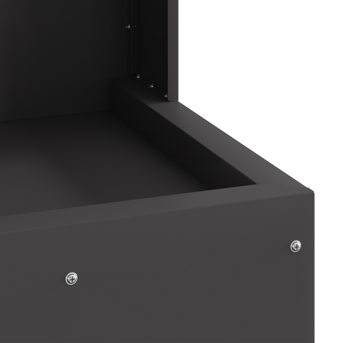 Focolare Quadrato Nero 35x35x100 cm Acciaio