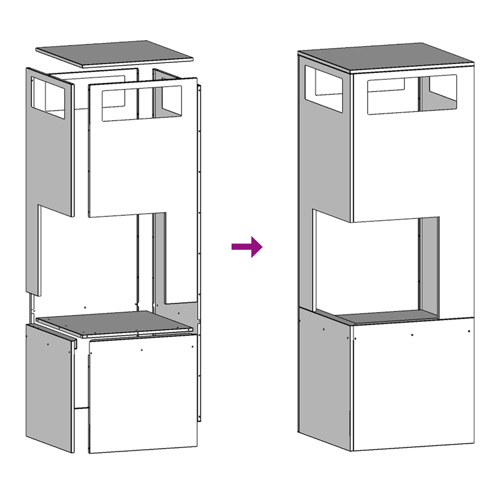 Focolare Quadrato Nero 35x35x100 cm Acciaio
