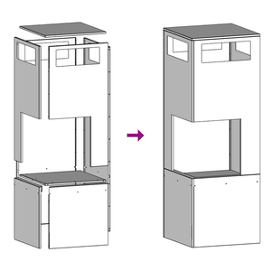 Focolare Quadrato Nero 35x35x100 cm Acciaio