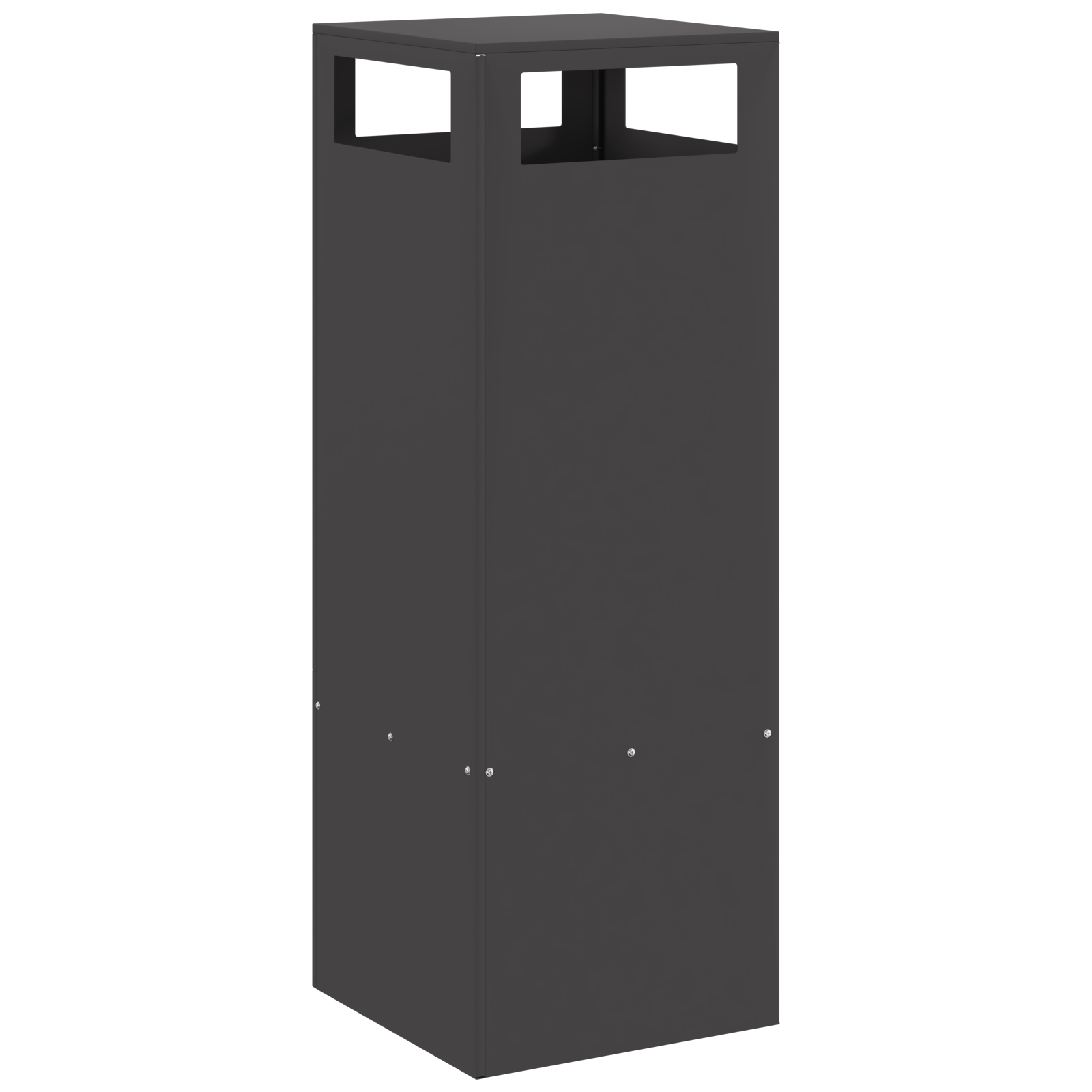 Focolare Quadrato Nero 35x35x100 cm Acciaio