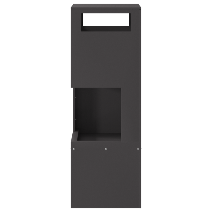 Focolare Quadrato Nero 35x35x100 cm Acciaio