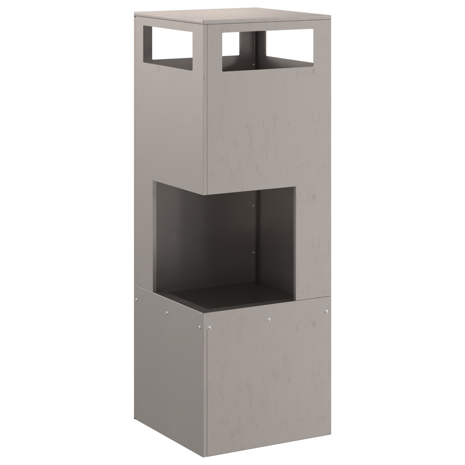 Focolare Quadrato 35x35x100 cm in Acciaio Invecchiato