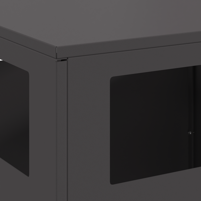 Pala di Fuoco  Nera 50x50x100 cm Acciaio