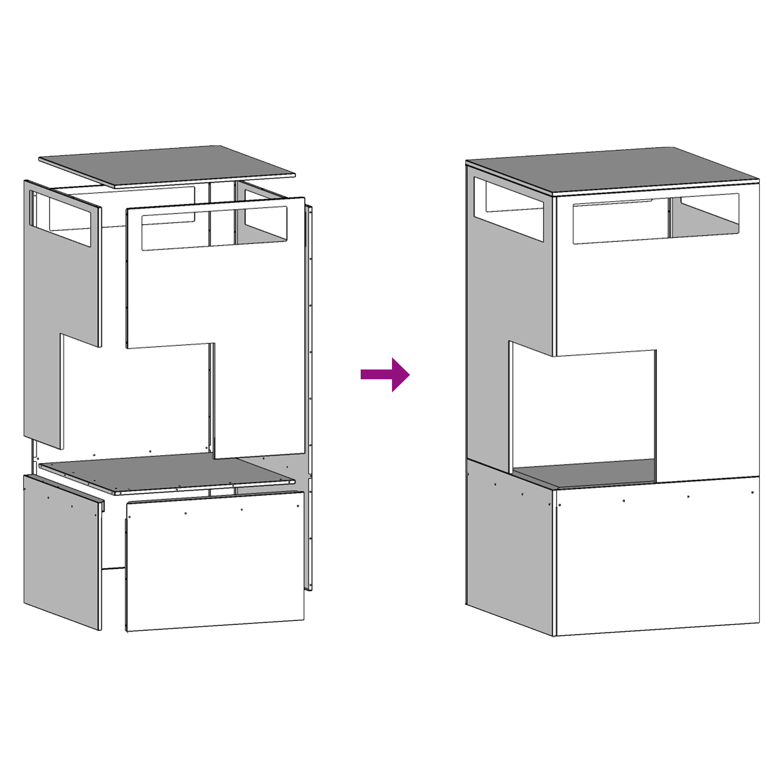 Pala di Fuoco  Nera 50x50x100 cm Acciaio