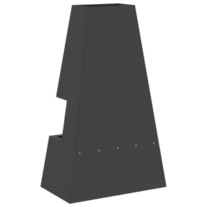 Focolare con spazio per legna Nero 60x35x100 cm Acciaio