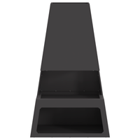 Focolare con spazio per legna Nero 60x35x100 cm Acciaio