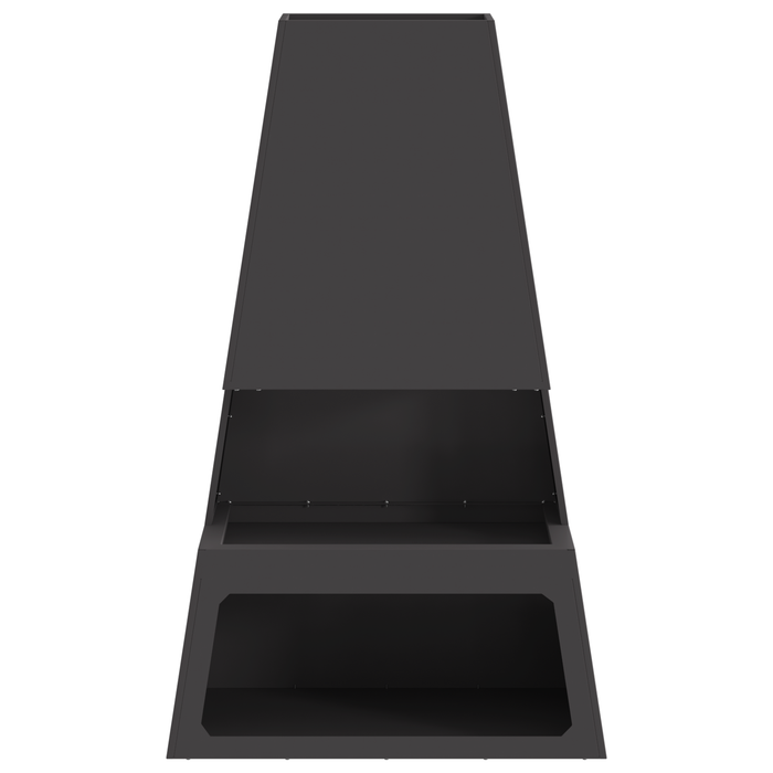 Focolare con spazio per legna Nero 60x35x100 cm Acciaio