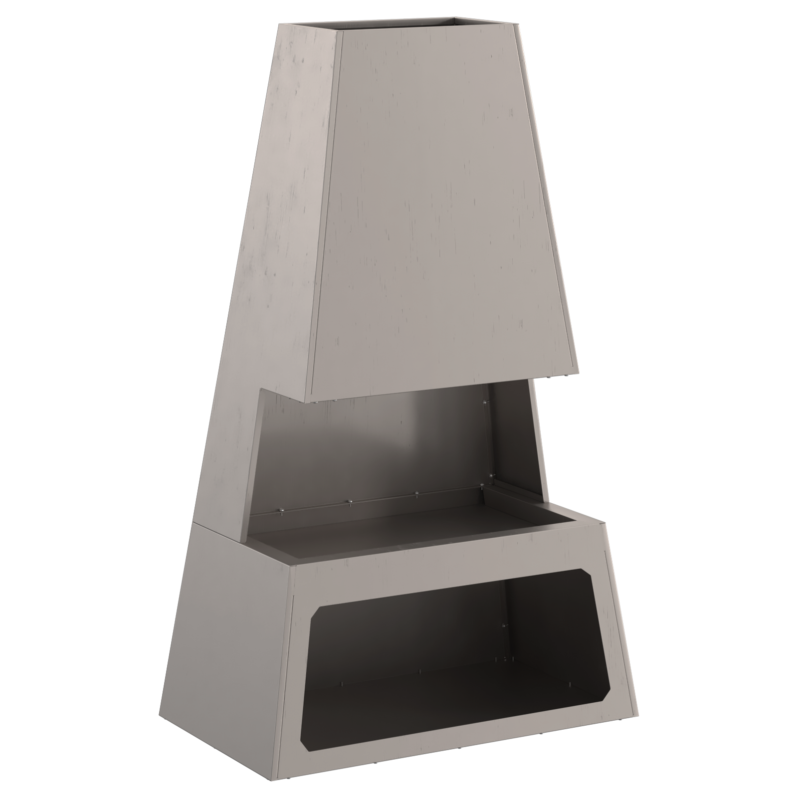 Focolare con deposito per tronchi 60x35x100 cm in acciaio resistente alle intemperie