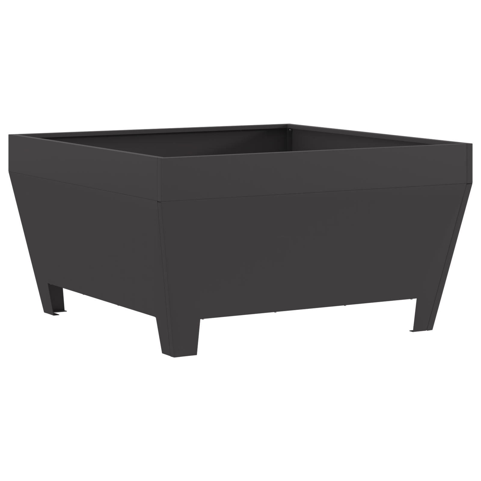 Braciere Quadrato Nero 80x80x43 cm in Acciaio -