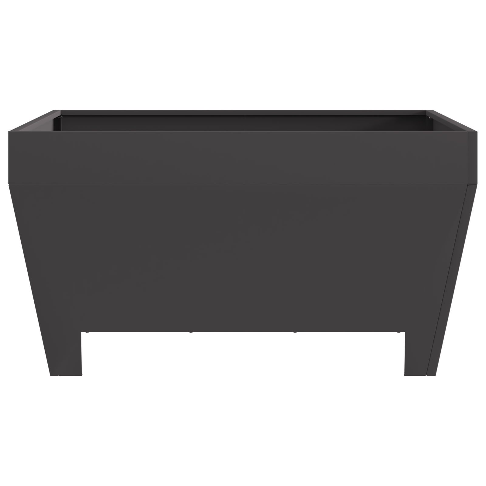 Braciere Quadrato Nero 80x80x43 cm in Acciaio -