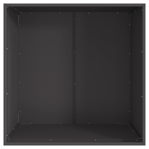 Braciere Quadrato Nero 80x80x43 cm in Acciaio -