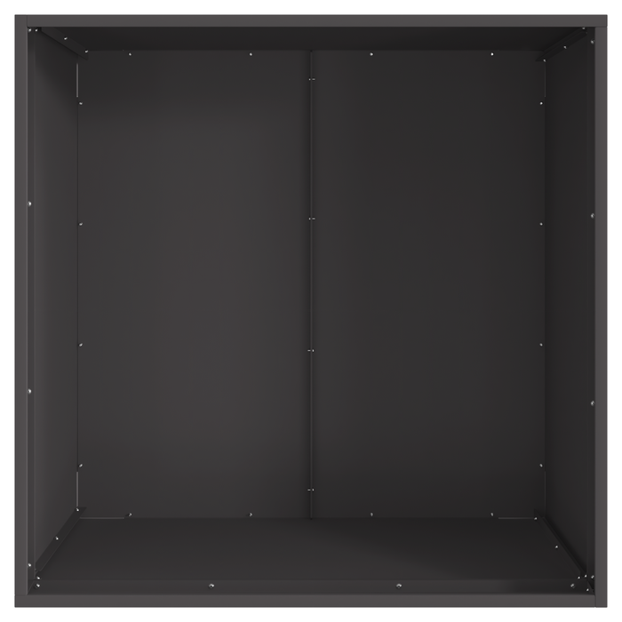 Braciere Quadrato Nero 80x80x43 cm in Acciaio -