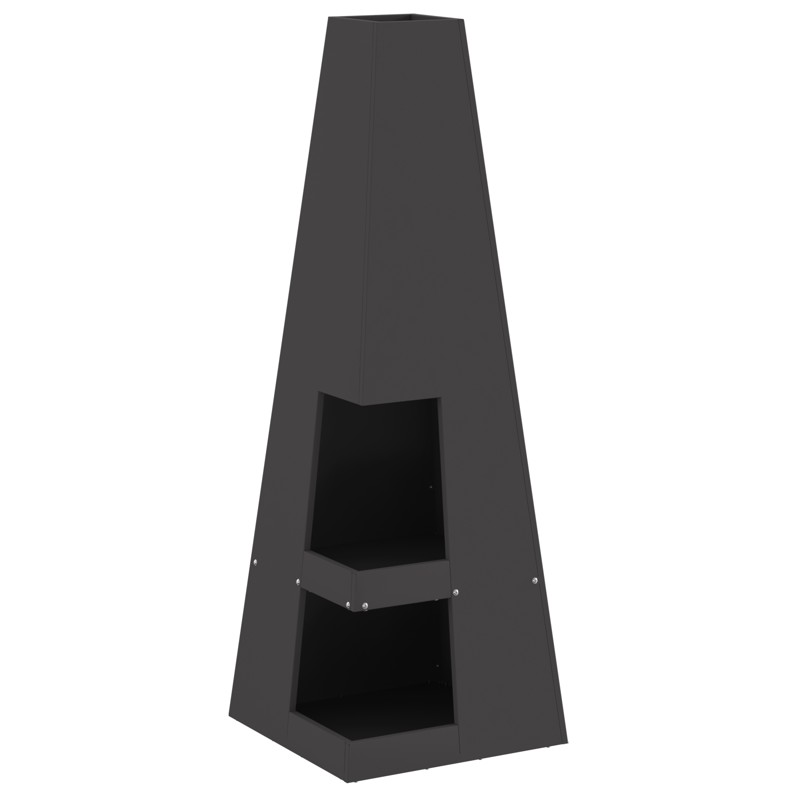 Focolare  con stoccaggio per legna Nero 35x35x100 cm Acciaio