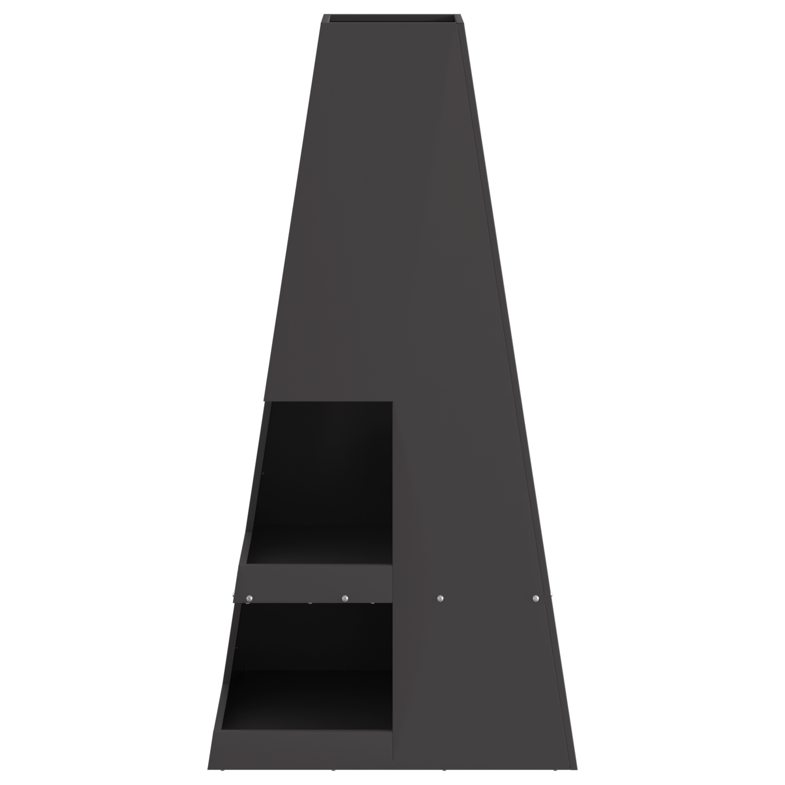 Focolare con Magazzino per Legna Nero 50x50x100 cm Acciaio