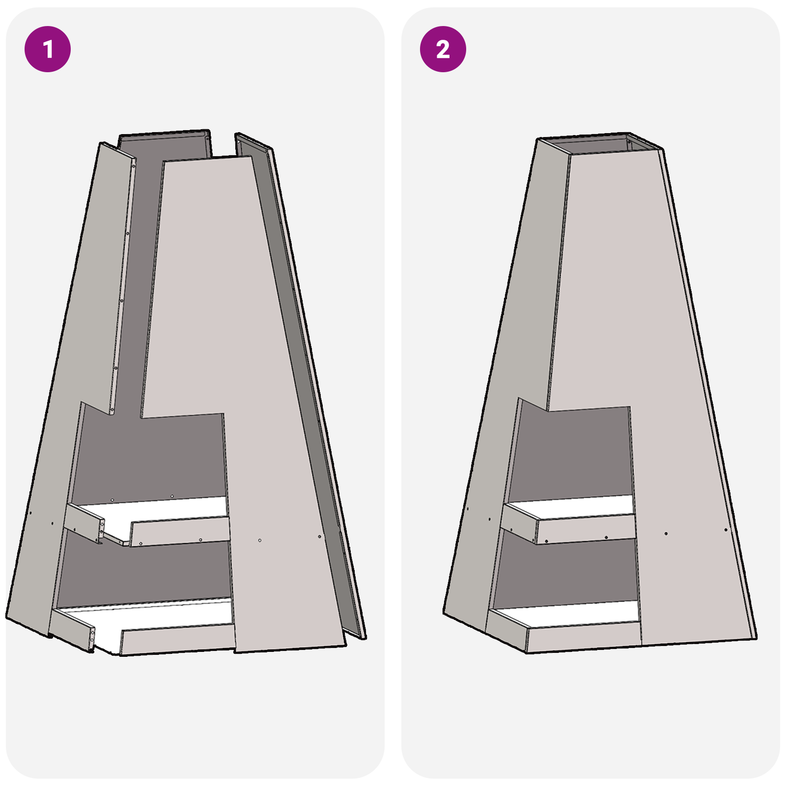 Braciere con Stoccaggio per Legna 50x50x100 cm Acciaio Inossidabile