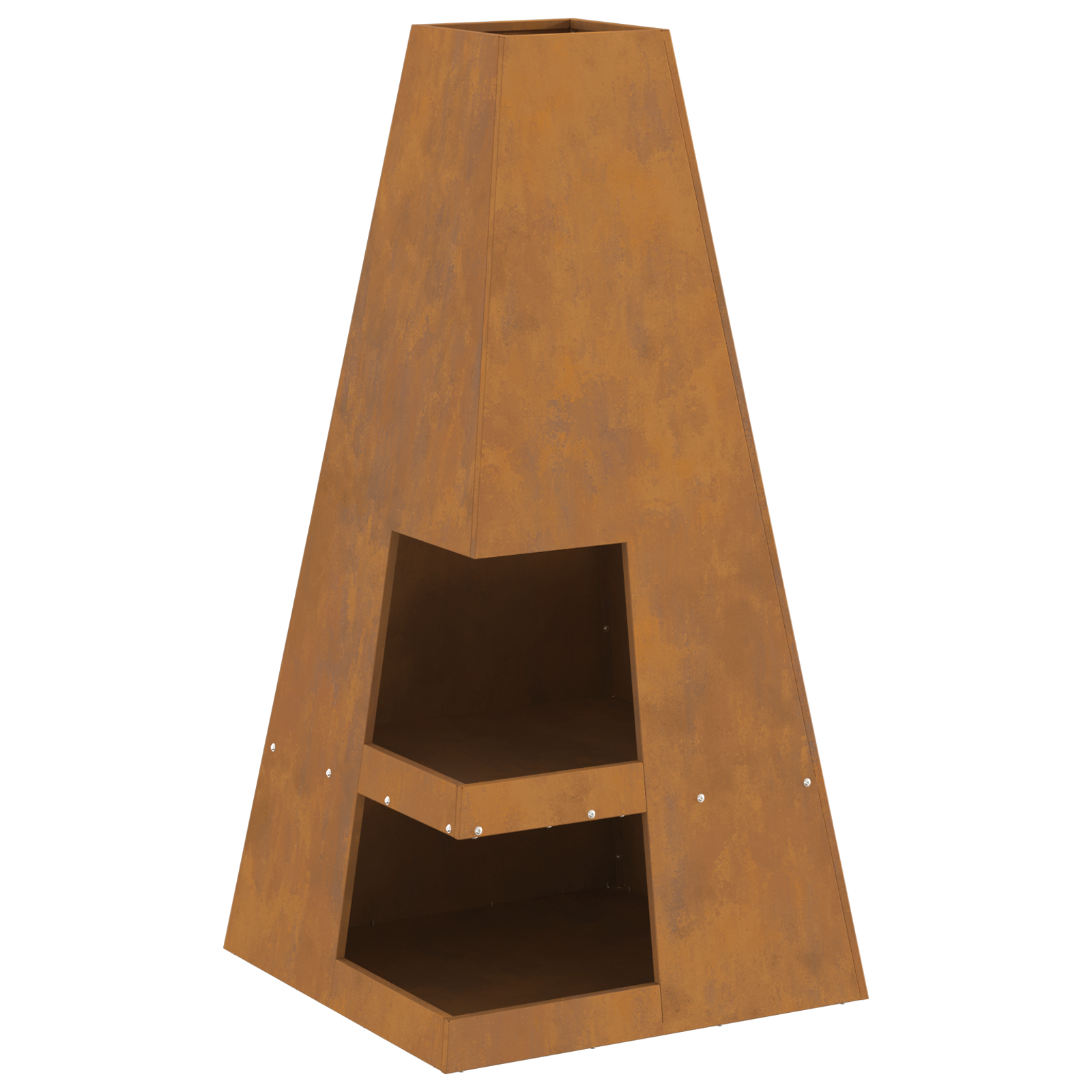 Braciere con Stoccaggio per Legna 50x50x100 cm Acciaio Inossidabile