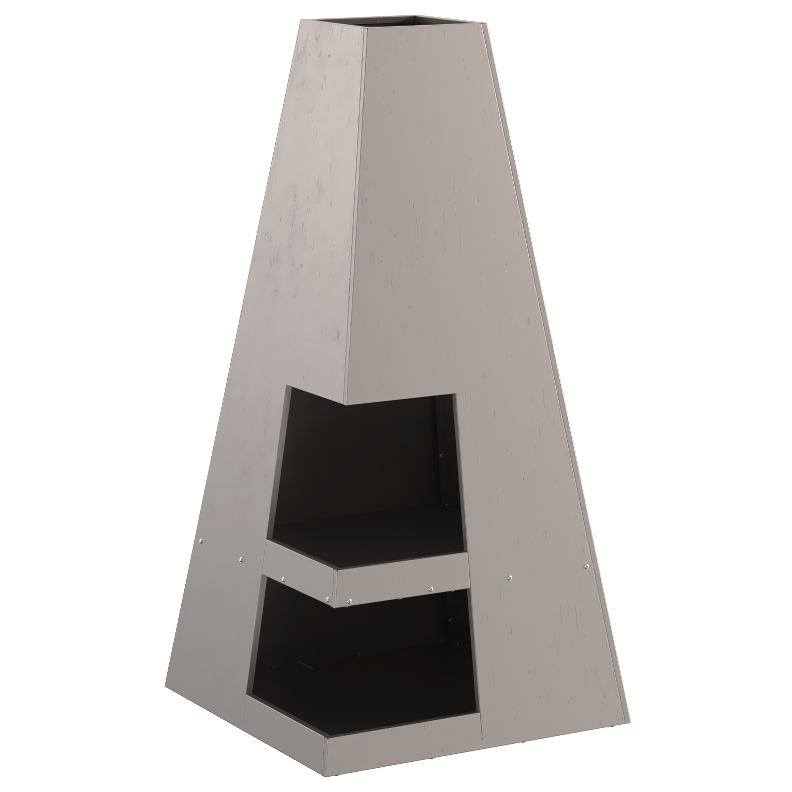 Braciere con Stoccaggio per Legna 50x50x100 cm Acciaio Inossidabile