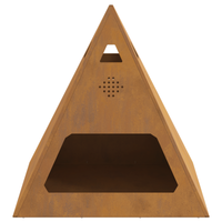 Caminetto a Piramide 50x50x51 cm Acciaio Invecchiato