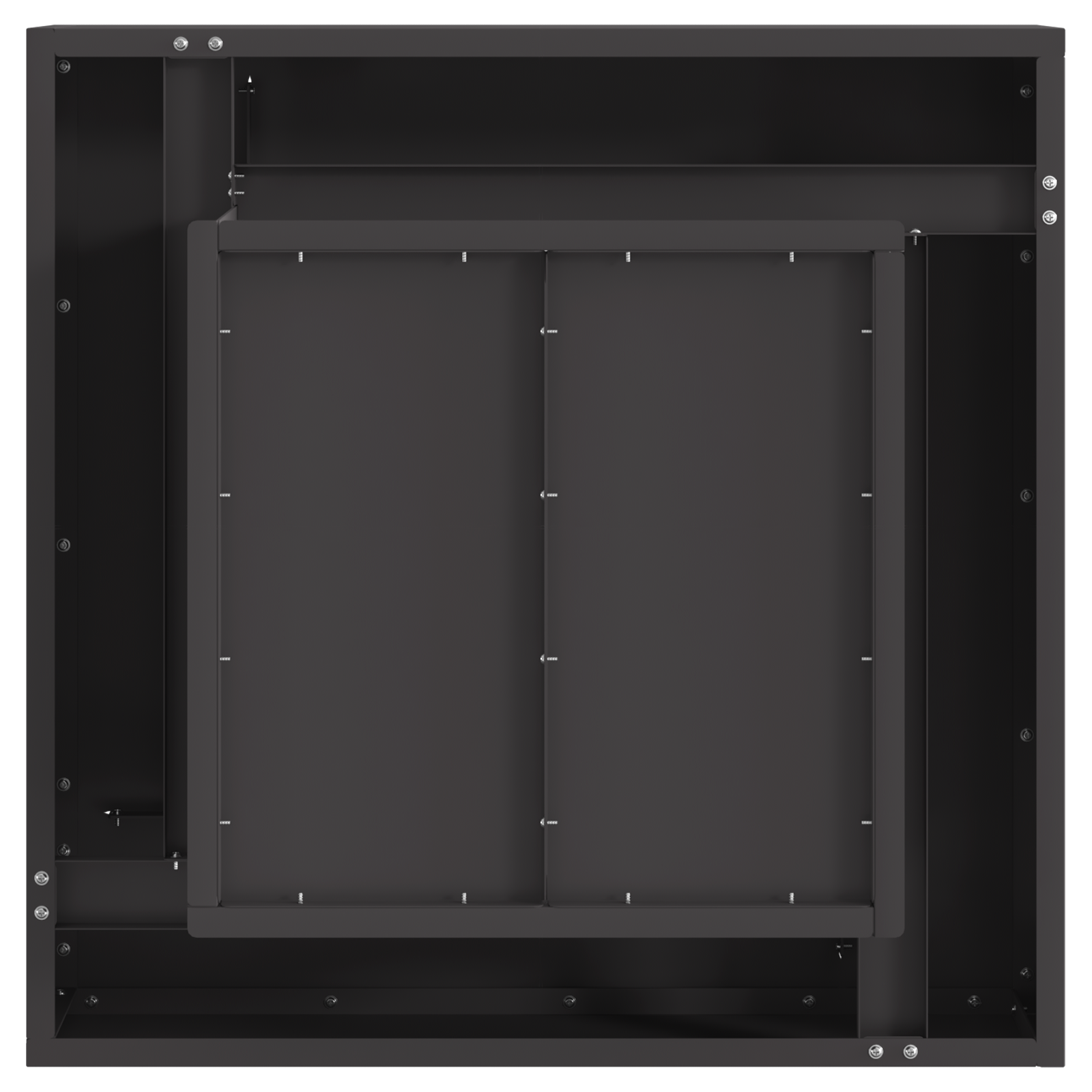 Focolare Square Nero 60x60x30 cm Acciaio