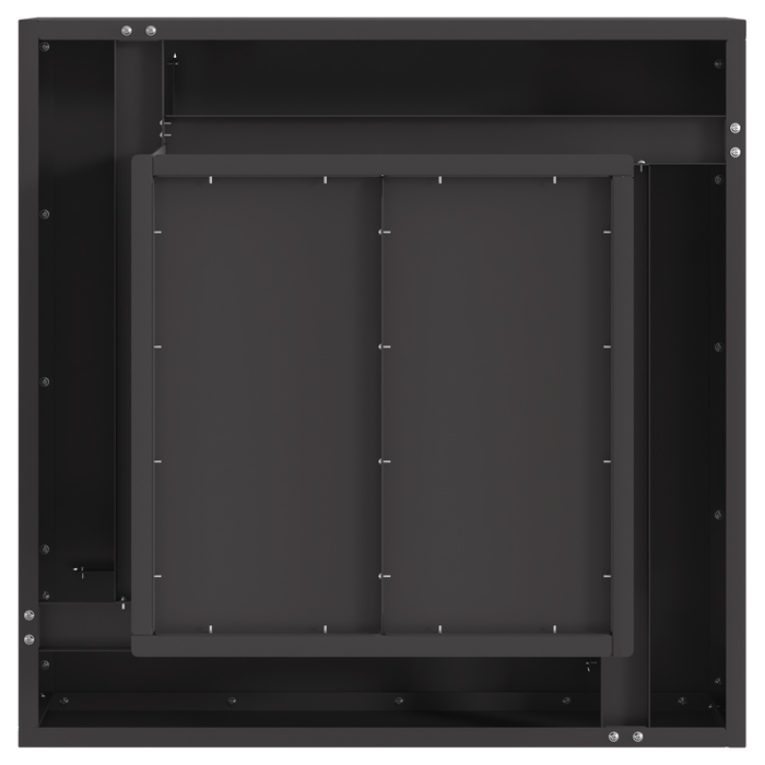 Focolare Square Nero 60x60x30 cm Acciaio