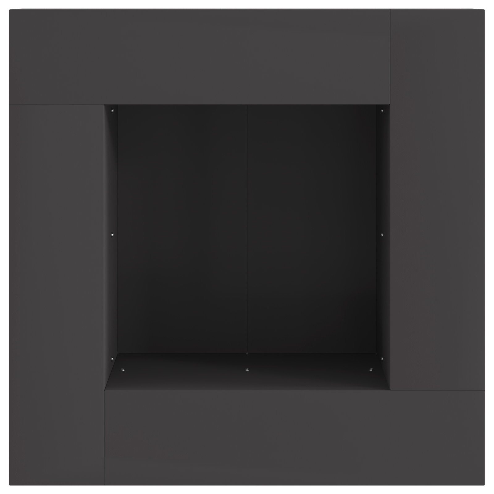 Focolare Square Nero 60x60x30 cm Acciaio
