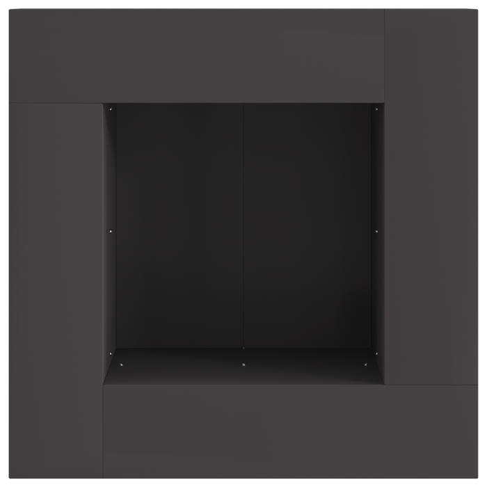 Focolare Square Nero 60x60x30 cm Acciaio