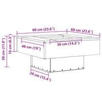 Focolare Square Nero 60x60x30 cm Acciaio