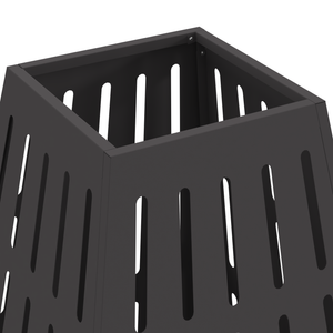 Focolare Quadrato Nero 50x50x70 cm Acciaio