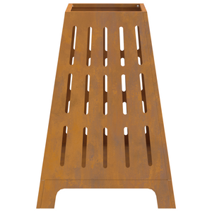 Focolare Quadrato 50x50x70 cm Acciaio Invecchiato