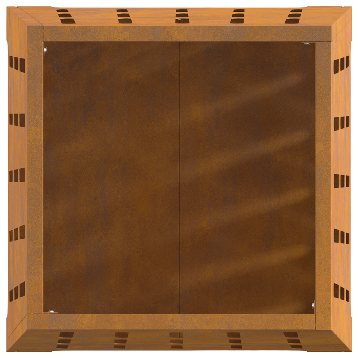 Focolare Quadrato 50x50x70 cm Acciaio Invecchiato