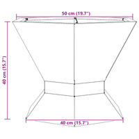 Bracere Esagonale Nero 50x50x40 cm Acciaio