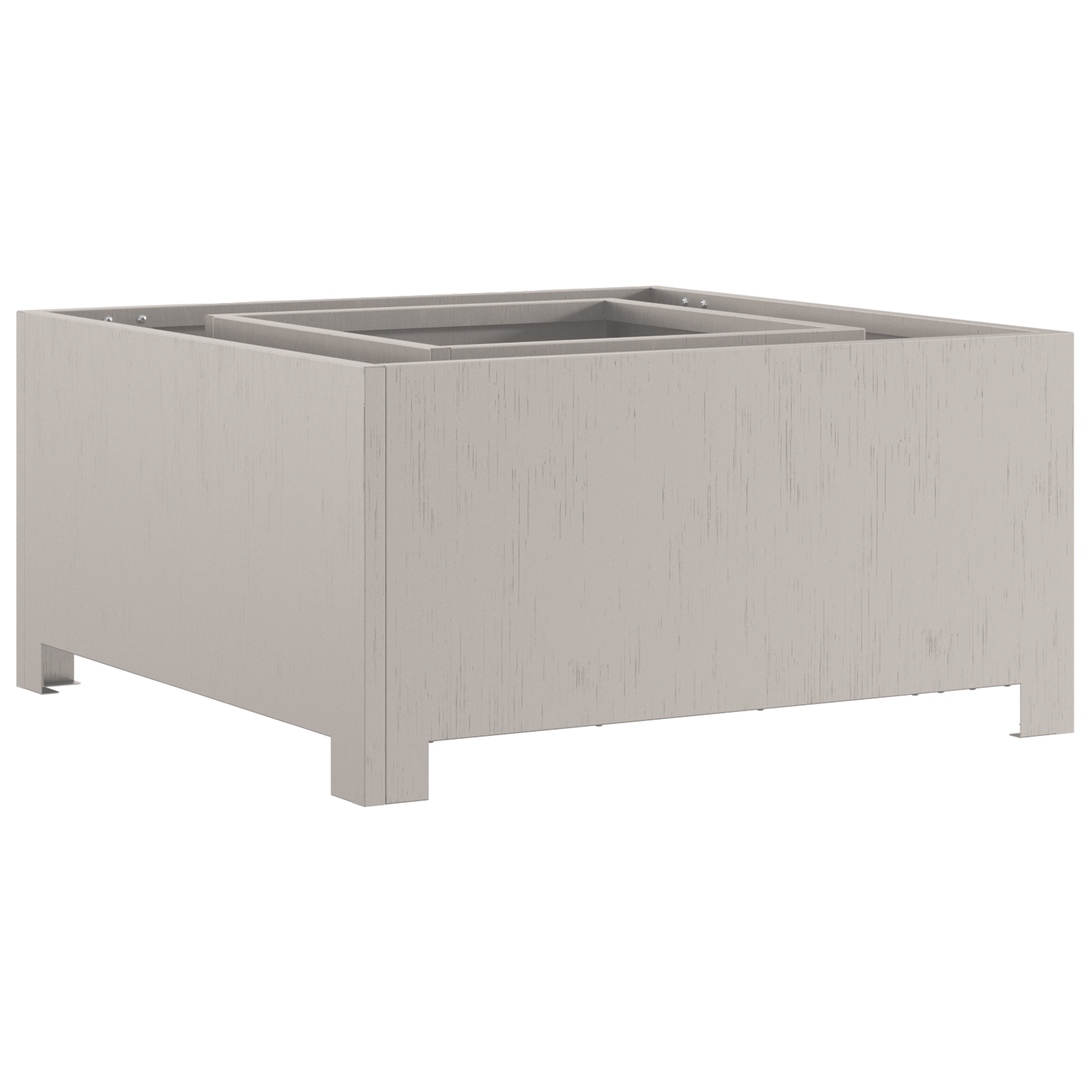 Caminetto Quadrato 60x60x30 cm in Acciaio Resistente alle Intemperie