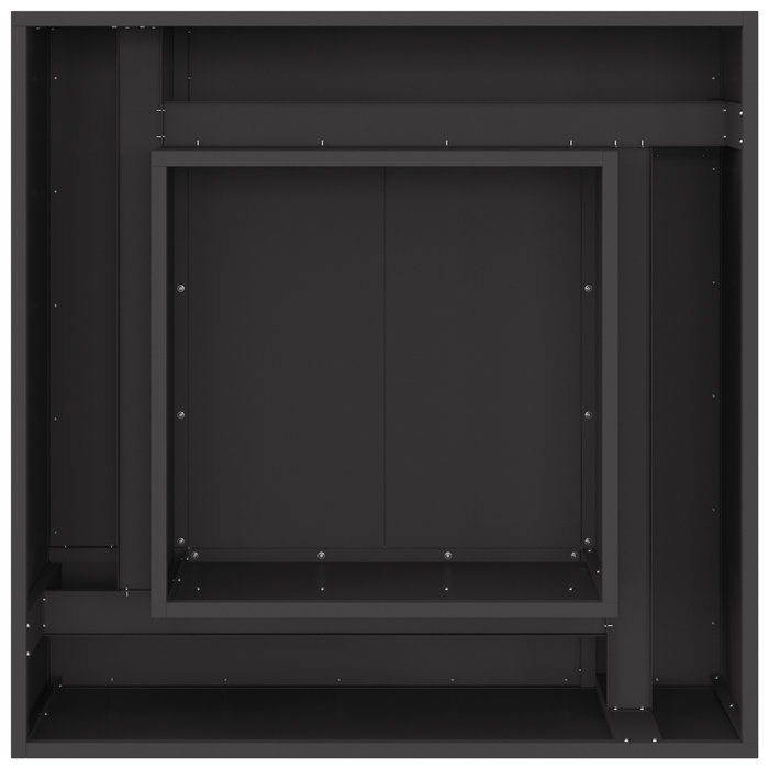 Braciere Quadrato Nero 80x80x40 cm Acciaio