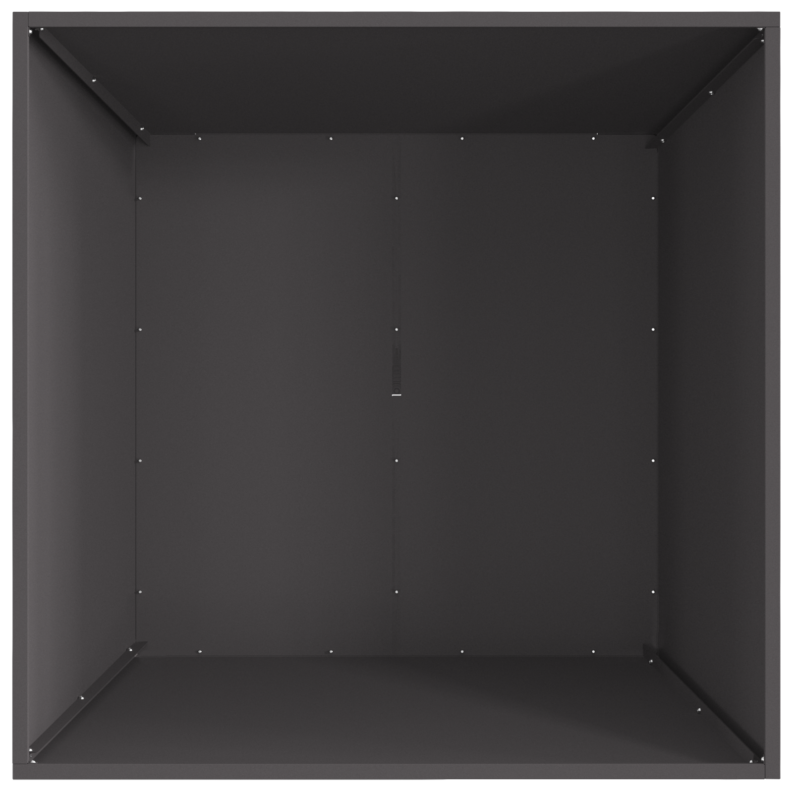 Focolare Quadrato Nero 80x80x40 cm Acciaio