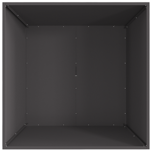 Focolare Quadrato Nero 80x80x40 cm Acciaio