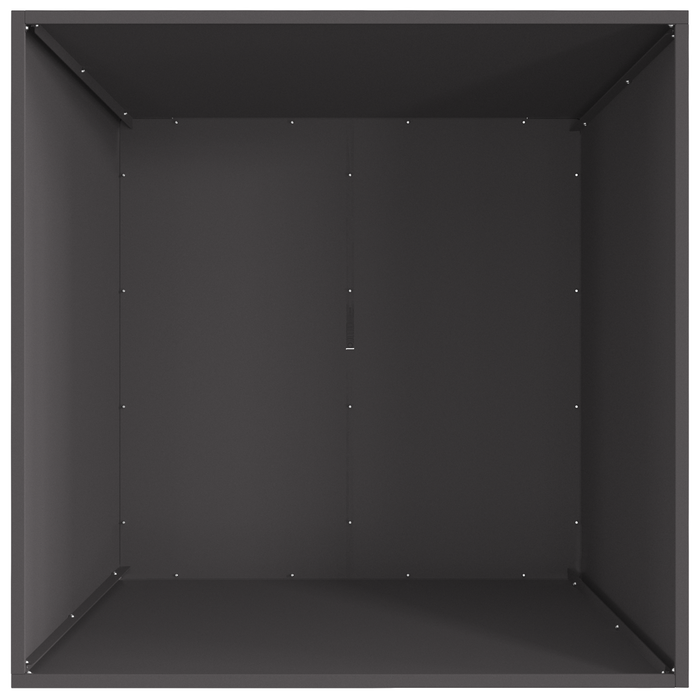 Focolare Quadrato Nero 80x80x40 cm Acciaio