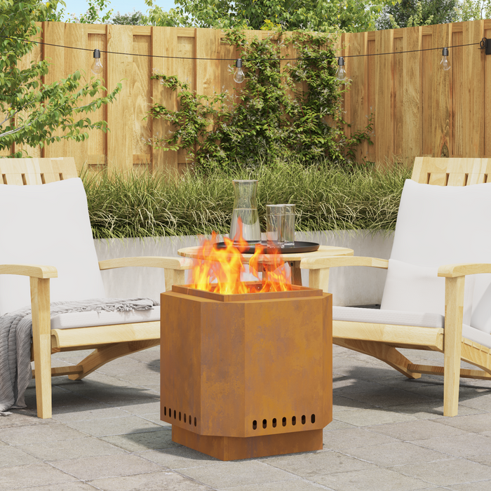 Focolare Senza Fumi 48x48x51 cm in Acciaio Antiruggine di