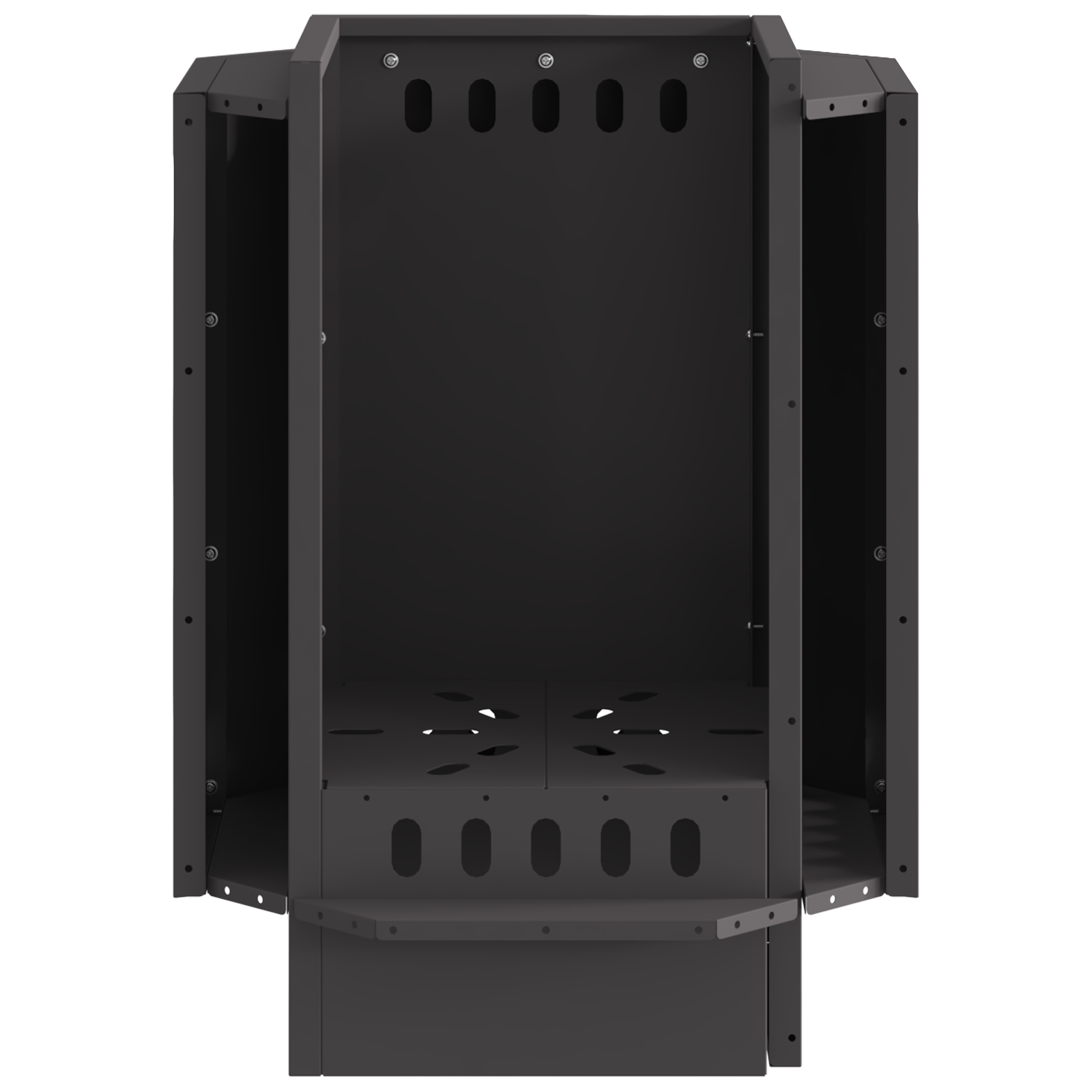 Focolare Senza Fumi Nero 38x38x51 cm in Acciaio di