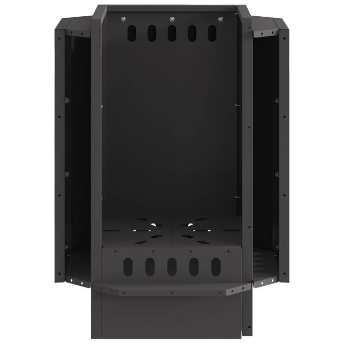 Focolare Senza Fumi Nero 38x38x51 cm in Acciaio di