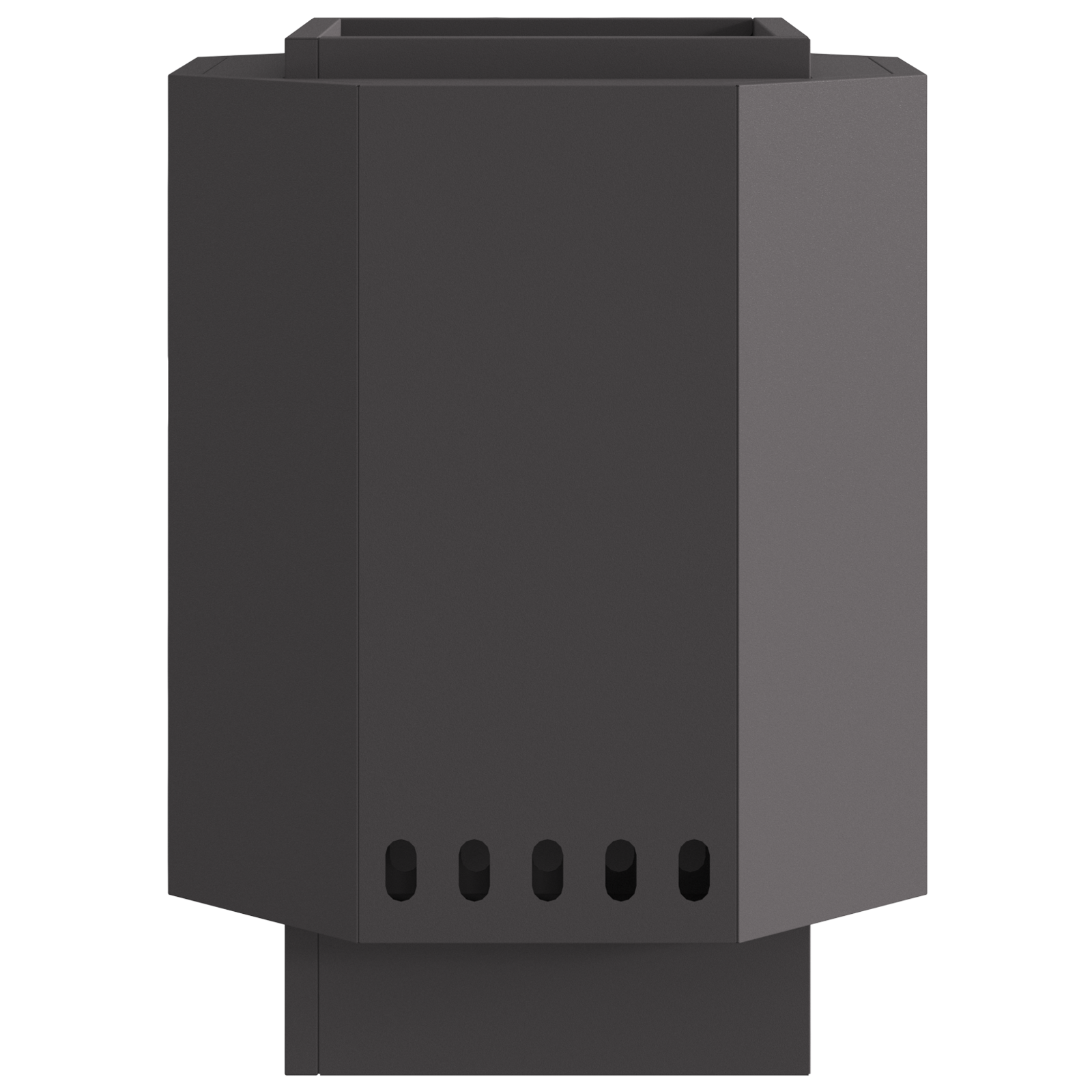 Focolare Senza Fumi Nero 38x38x51 cm in Acciaio di