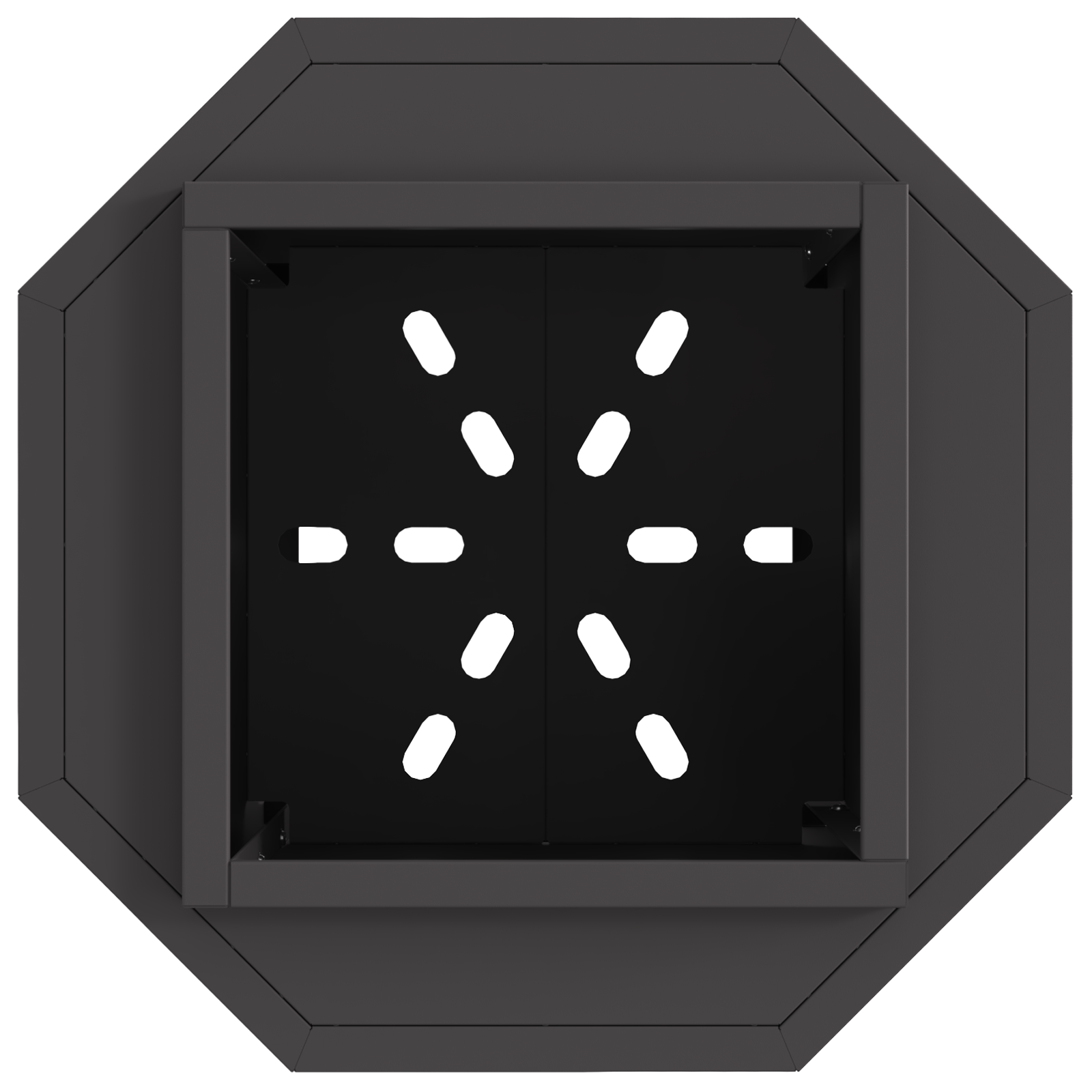 Focolare Senza Fumi Nero 38x38x51 cm in Acciaio di