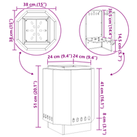 Focolare Senza Fumi Nero 38x38x51 cm in Acciaio di