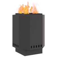 Focolare Senza Fumi Nero 38x38x51 cm in Acciaio di