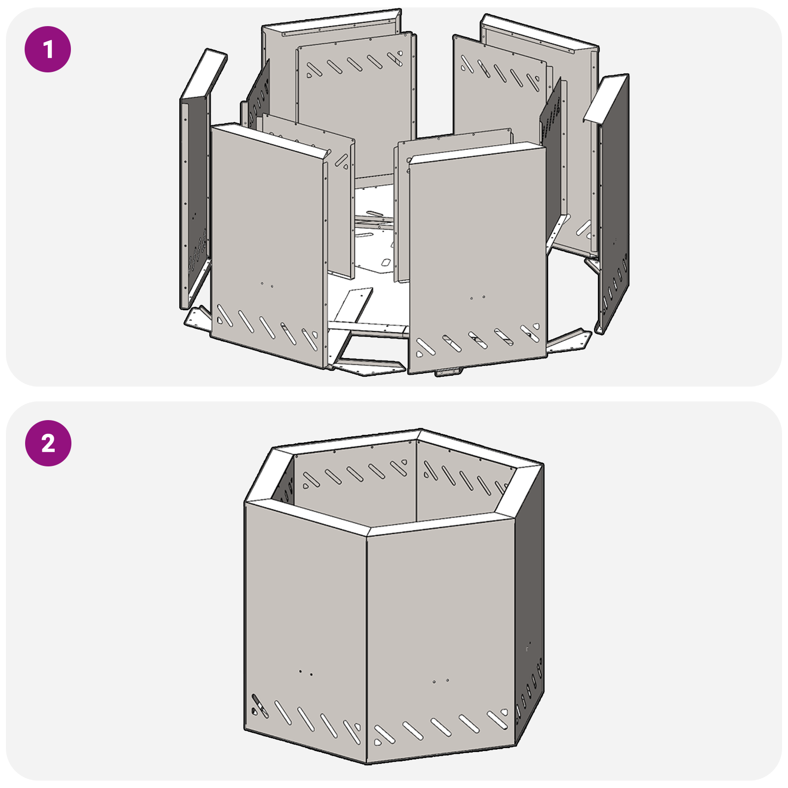 Braciere Senza Fumi Esagonale Nero 58x58x51 cm Acciaio