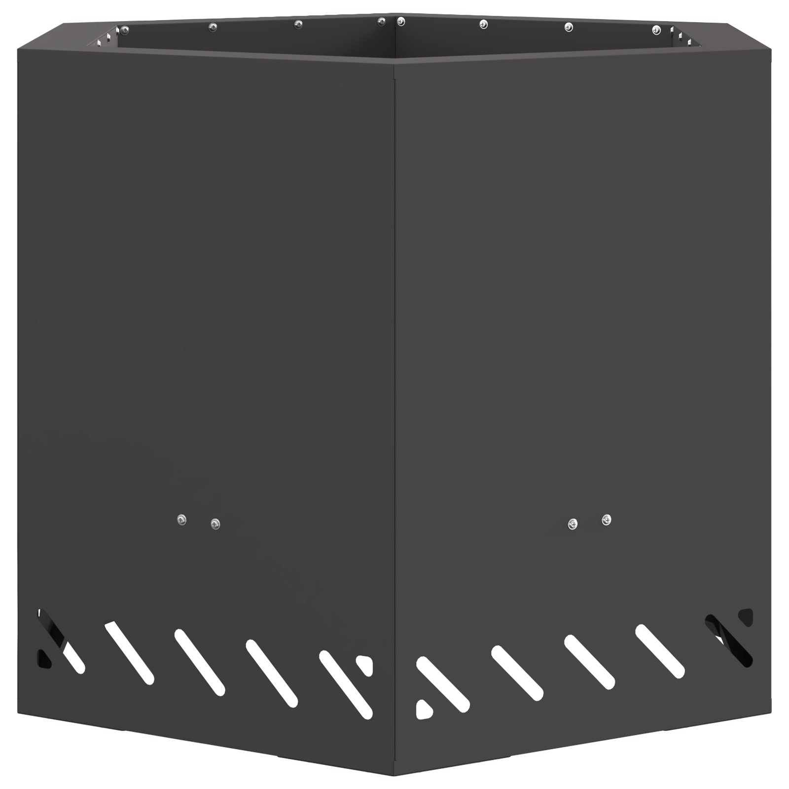 Braciere Senza Fumi Esagonale Nero 58x58x51 cm Acciaio