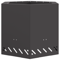 Braciere Senza Fumi Esagonale Nero 58x58x51 cm Acciaio