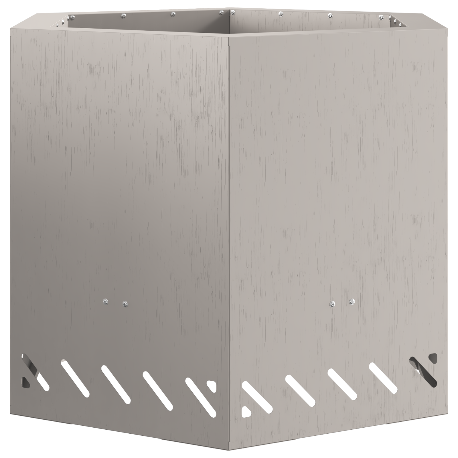 Caminetto senza fumi Esagonale 58x58x51 cm Acciaio invecchiato