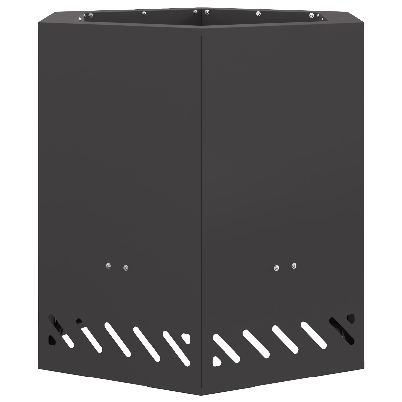 Focolare Senza Fumi Esagonale Nero 48x48x51 cm Acciaio