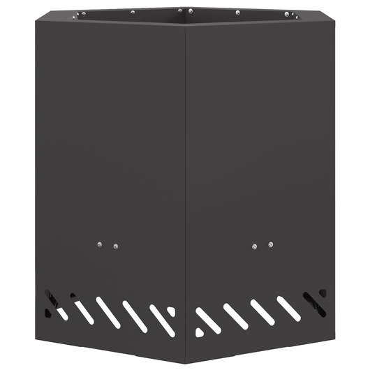 Focolare Senza Fumi Esagonale Nero 48x48x51 cm Acciaio