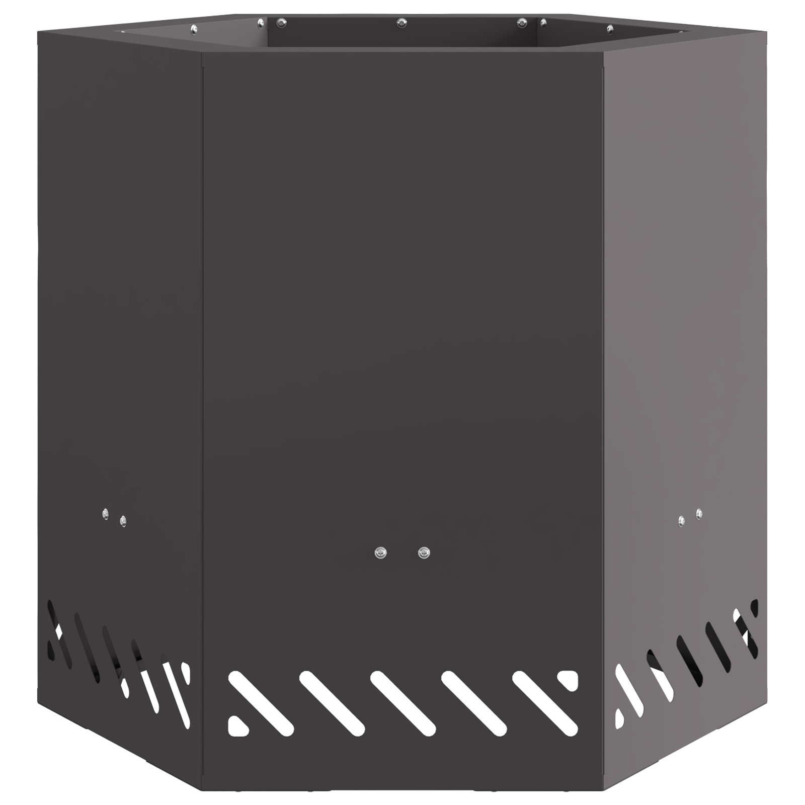 Focolare Senza Fumi Esagonale Nero 48x48x51 cm Acciaio